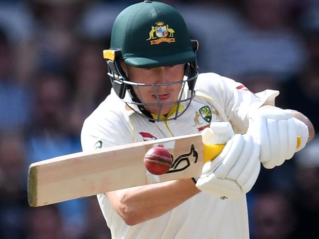 Australia's Marnus Labuschagne plays a shot during play on the third day of the third Ashes cricket Test match between England and Australia at Headingley in Leeds, northern England, on August 24, 2019. (Photo by Paul ELLIS / AFP) / RESTRICTED TO EDITORIAL USE. NO ASSOCIATION WITH DIRECT COMPETITOR OF SPONSOR, PARTNER, OR SUPPLIER OF THE ECB