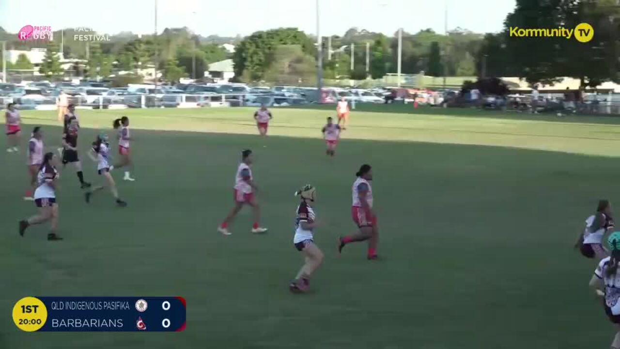 Replay: Queensland Indigenous and Pasifika v Queensland Barbarians (U16 girls) - 2024 Pacific Youth Rugby Festival Day 2