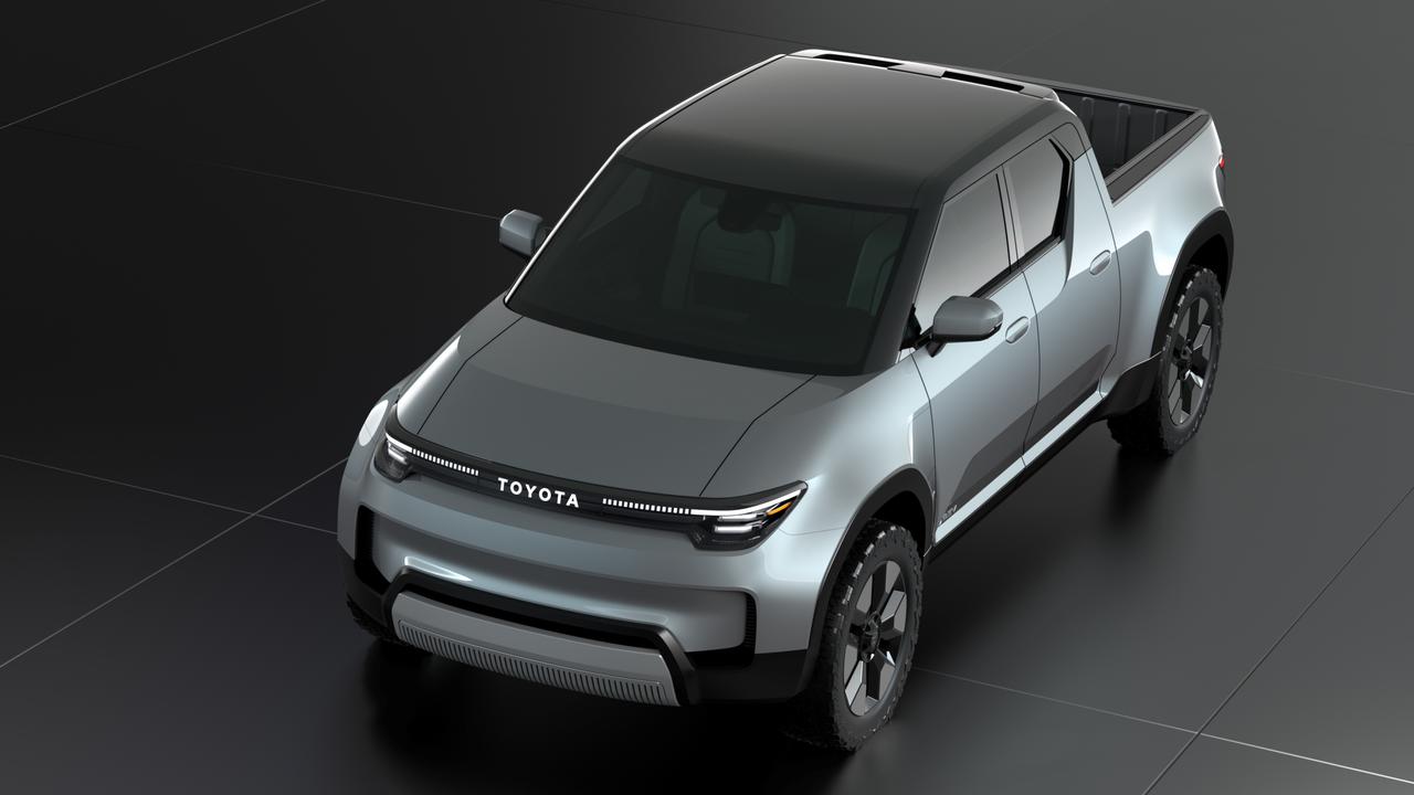 The electric dual-cab HiLux concept ditches the current version’s rugged ladder frame construction.