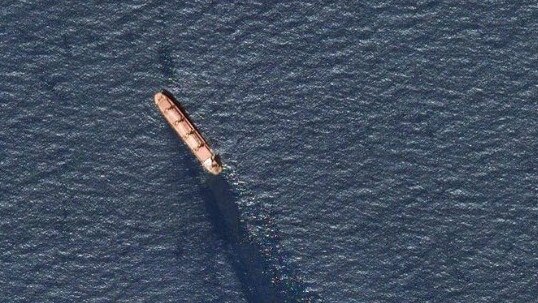 The Red Sea-stranded cargo ship Rubymar, in an image from satellite photo company Planet Labs PBC