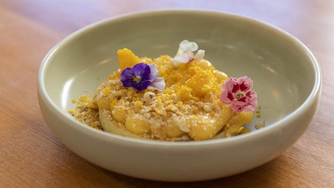 The crumpet with lemon curd from Freja’s are now on the menu at Clementine. Picture: Mark Cranitch.