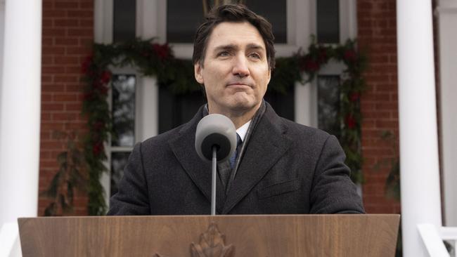 Outgoing Canada Prime Minister Justin Trudeau is ready to “press play” with retaliation measures. Picture: The Canadian Press via AP