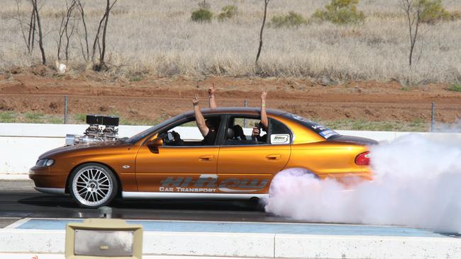 A commodore makes it way to the burnout pad. Picture: Gera Kazakov