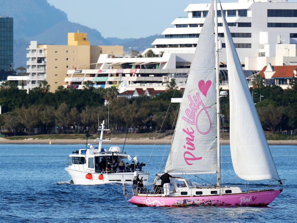 Filming of the Jessica Watson biopic True Spirit on the Broadwater. Picture: Nigel Hallett