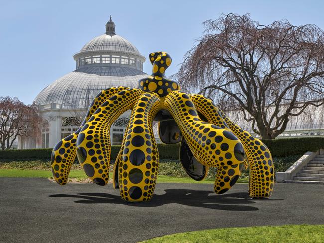 Yayoi Kusama's Dancing Pumpkin, pictured at New York Botanical Garden, is coming to Melbourne. Picture: Robert Benson