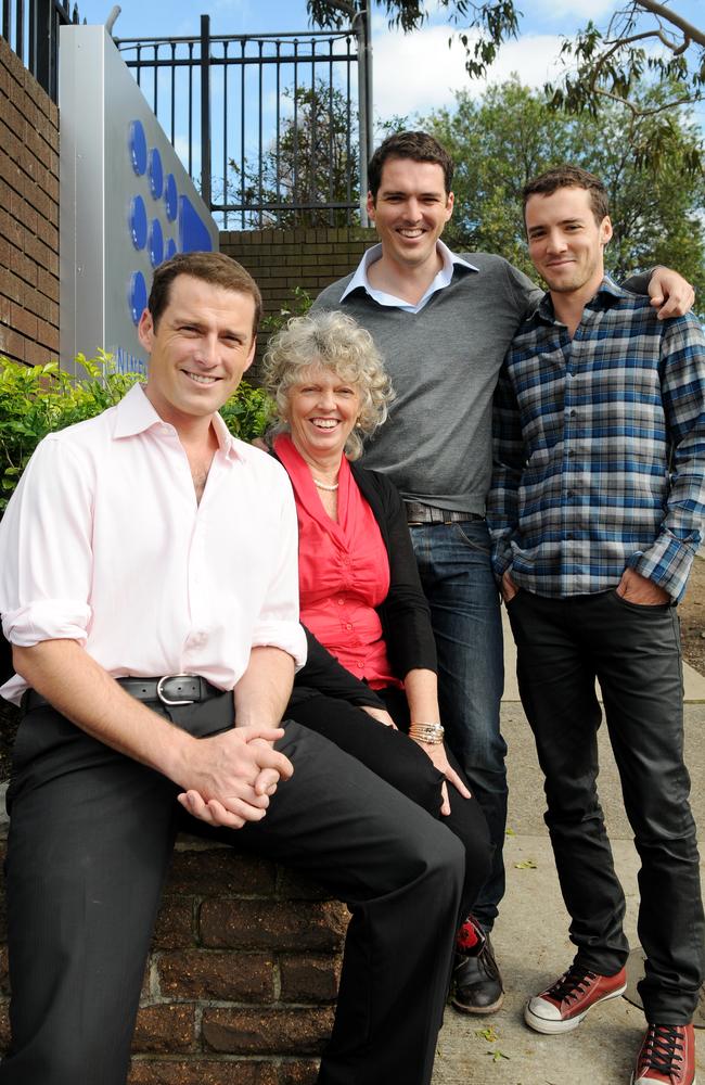 Karl is very close to his mother Jenny (above, with Stefanovic and brothers Peter and Tom), but money was tight when the boys were young.