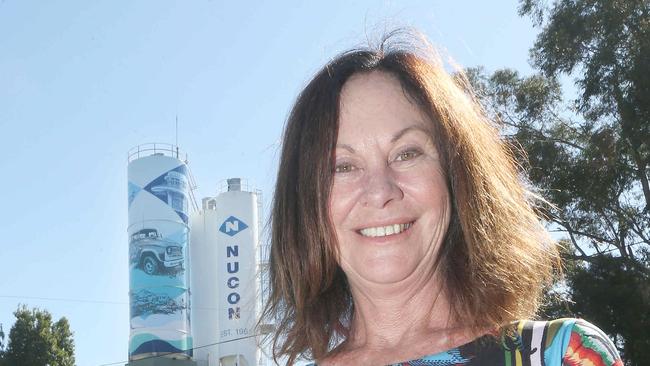 Michelle Neumann outside the Nucon concrete plant at Southport. Pic Mike Batterham