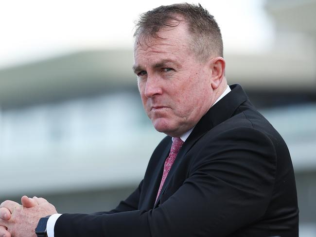 SYDNEY, AUSTRALIA - AUGUST 10: Trainer John O'Shea looks on after Jett Stanley riding Awesome Wonder wins Race 4 TAB during Sydney Racing at Royal Randwick Racecourse on August 10, 2024 in Sydney, Australia. (Photo by Jeremy Ng/Getty Images)