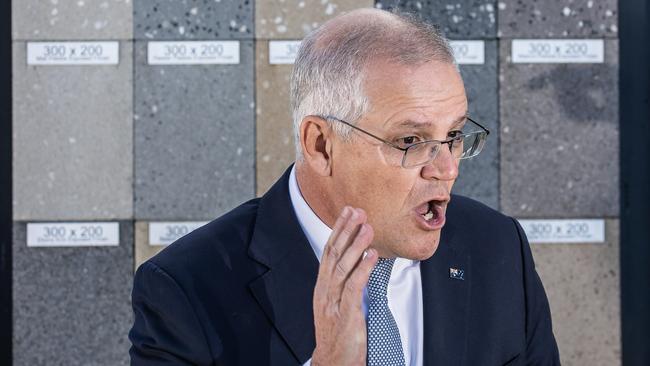 Prime Minister Scott Morrison slammed the Labor government’s economic record. Picture: Jason Edwards