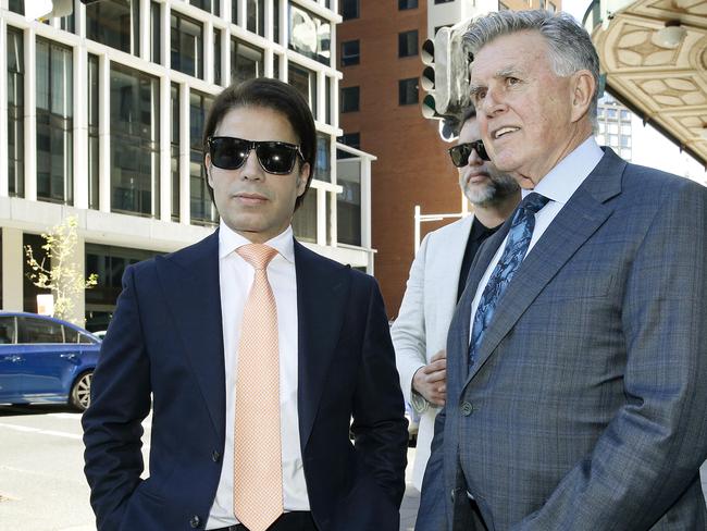 Fadi Ibrahim outside the Downing Centre Court with lawyer Greg Goold. Picture: NewsWire / John Appleyard