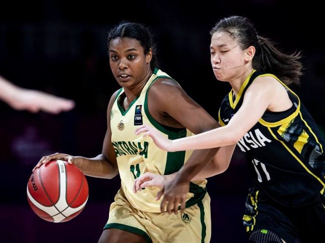 17-year old Cairns local Teyahna Bond and the Australian Gems defeated China to win the 2024 FIBA Under-18 Women's Asia Cup. Source: Basketball Queensland