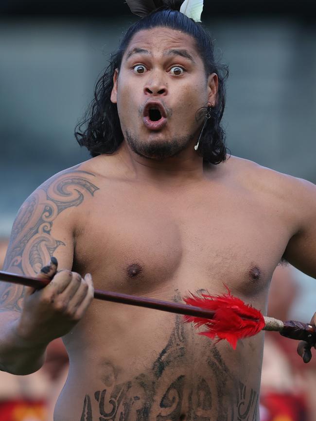 Pre-match entertainment during the round one NRL match between the New Zealand Warriors and the Gold Coast Titans at Central Coast Stadium.