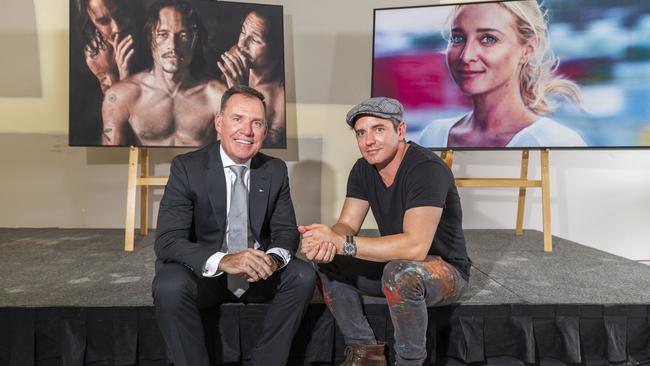 AccorHotels’ Simon McGrath and artist Vincent Fantauzzo.