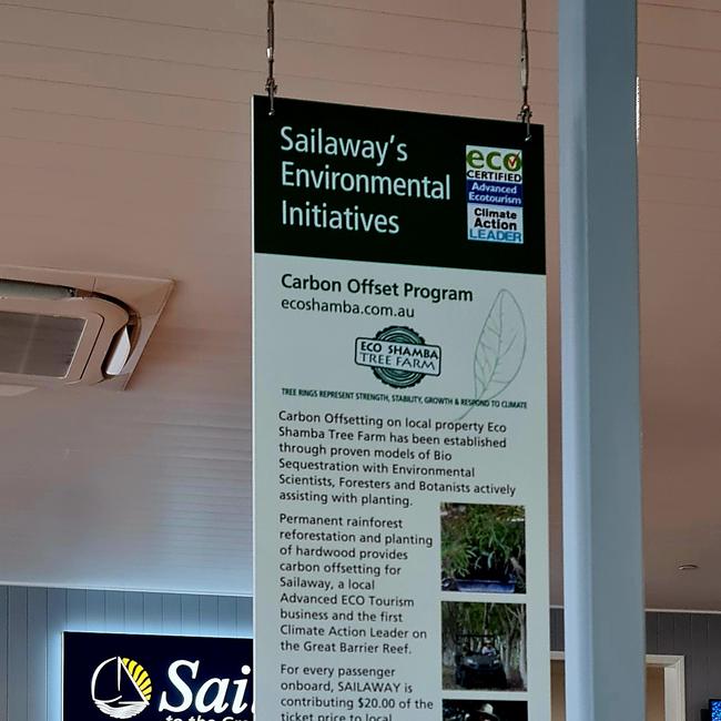 Environmental initiatives at Sailaway. Picture: Danica Clayton