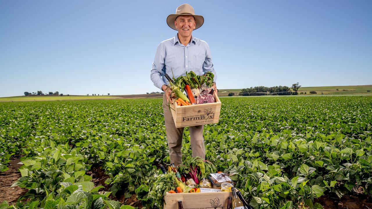 Scenic Rim Mayor Greg Christensen with the Scenic Rim Farm Box.