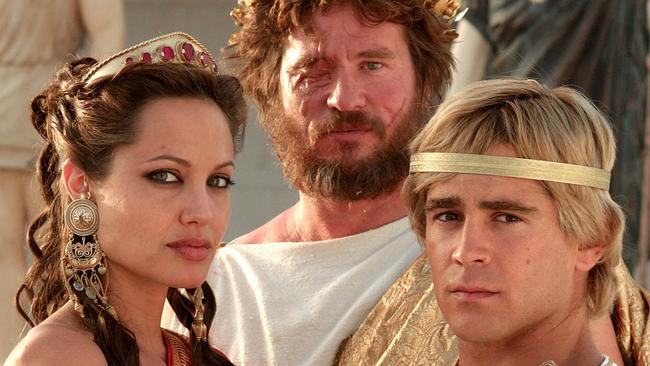 Angelina Jolie, Val Kilmer and Colin Farrell starred together in <i>Alexander</i>. Picture: Jaap Buitendijk/Warner Bros/AP