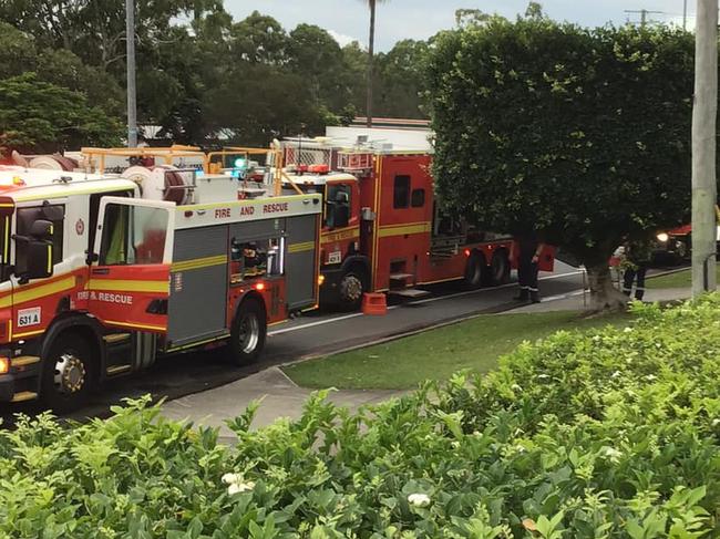 Emergency services called to fire at tobacconist on Price St in Nerang. Photo: Facebook/ Lyn Donnelly