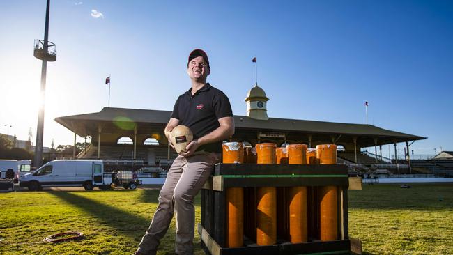 The EKKA will put on a fireworks display tonight after much hard work from Max Brunner who set up the massive display. PHOTO Mark Cranitch.