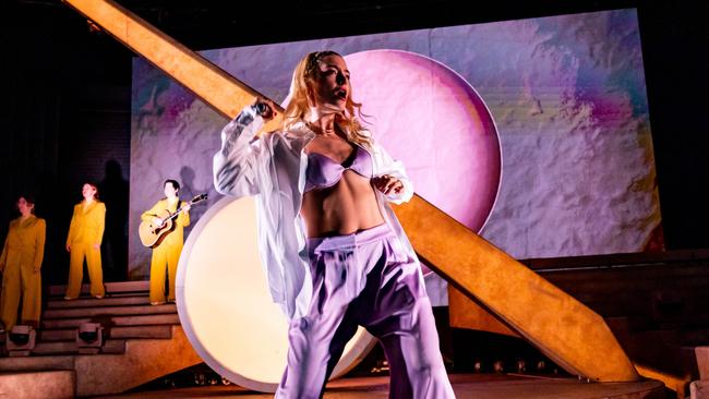 08/03/2023: New Zealand pop singer-songwriter Lorde, aka Ella Yelich-O'Connor, performs at the Brisbane Riverstage on the first show of her Solar Power Australian tour. Picture: Lachlan Douglas