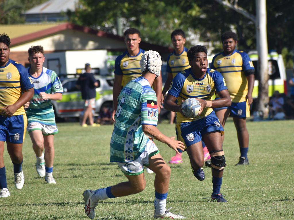 Under-17 grand final, Gladstone Ringers versus Woorabinda Warriors, at Warba Wangarunya Rugby League Carnival at Saleyards Park, Rockhampton, on January 24, 2025. Photo: Pam McKay