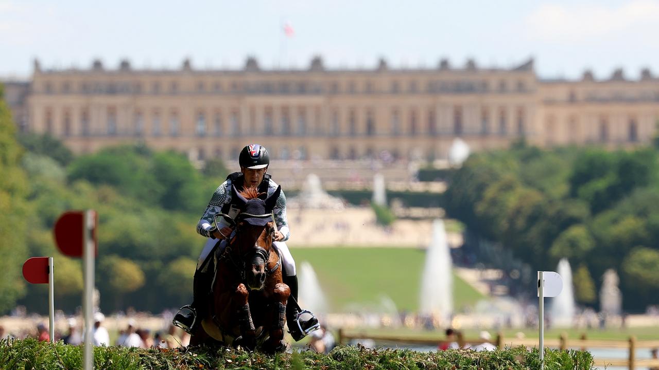 Christopher Burton and horse Shadow Man clear a hurdle in Paris. Picture: Buda Mendes/Getty Images