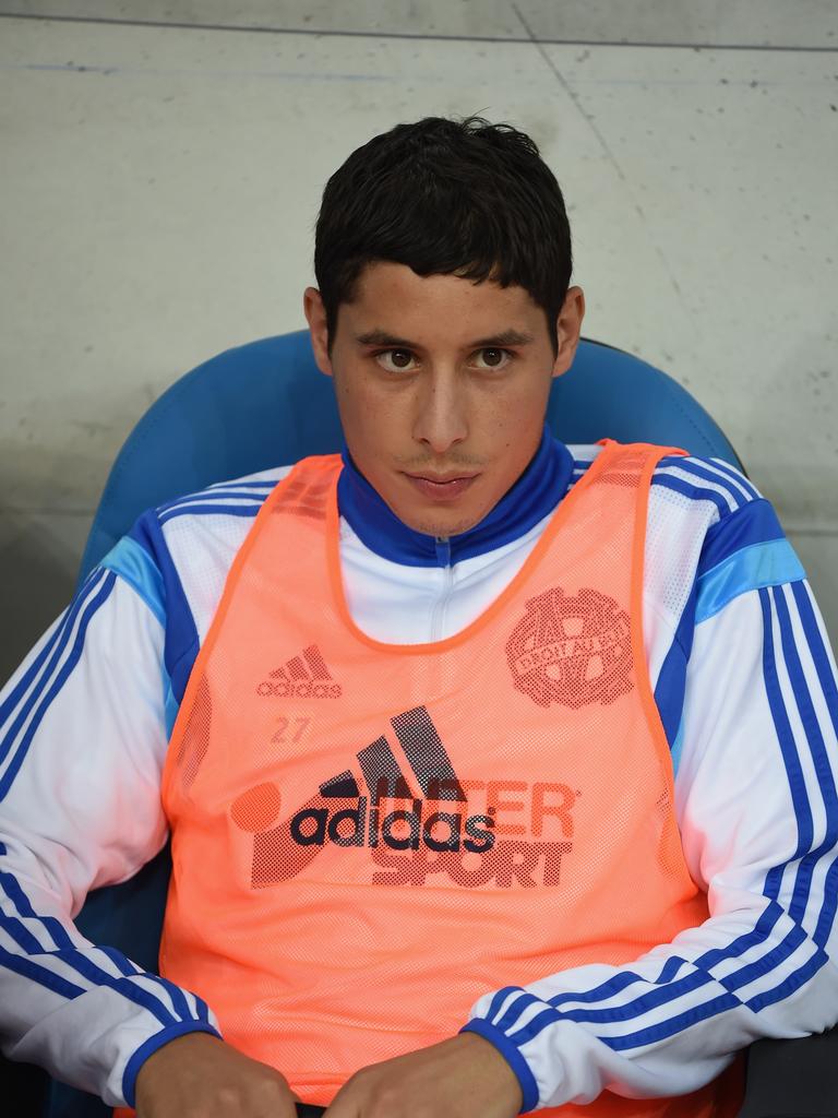 Abdelaziz Barrada on the bench for Olympique de Marseille. Photo by Kaz Photography/Getty Images