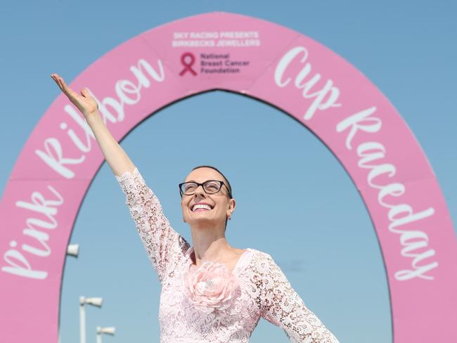 ABC breakfast presenter Nicole Dyer,  is the ambassador for the turf club's Pink Ribbon Cup Race Day. Nicole was diagnosed with aggressive breast cancer in February and has now completed chemo and surgery and the prognosis is great. Picture Glenn Hampson