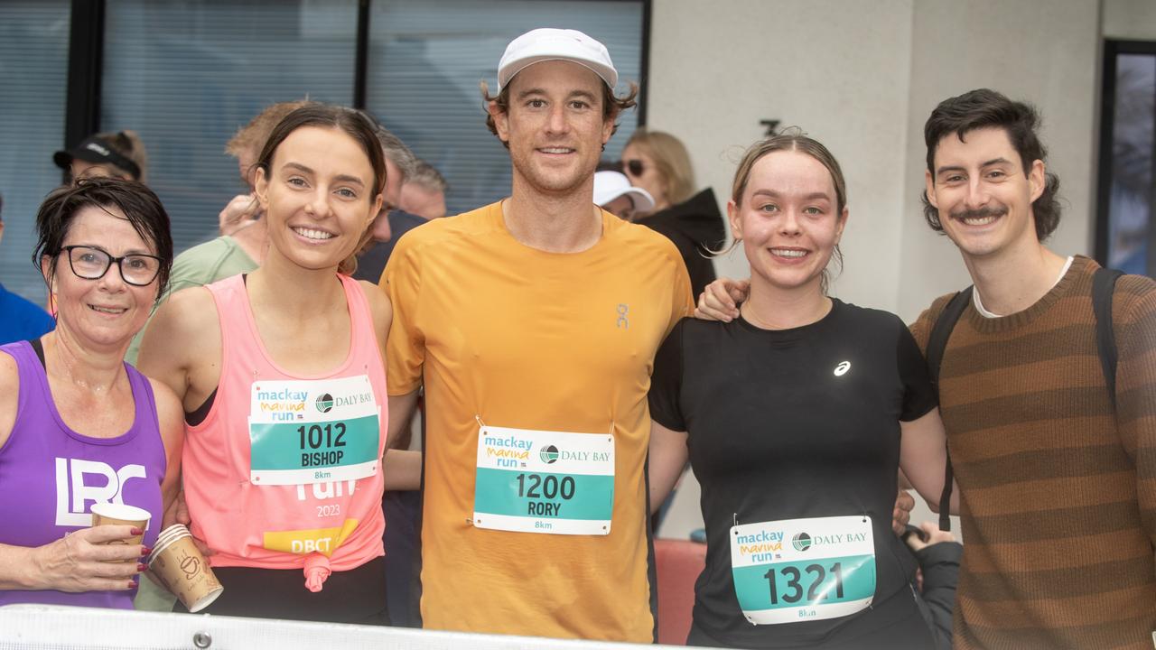 Maria kelleher, Rachel Bishop, Rory Woods, Baylee Romagnolo and Shaun Romagnolo at Mackay Marina Run Sunday 4 June 2023 Picture: Michaela Harlow