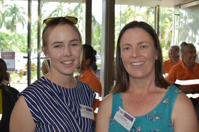 L-R: Britta Fredrickson and Amy Springate at 2022 International Women's Day Business Lunch in Mackay. Picture: Rae Wilson