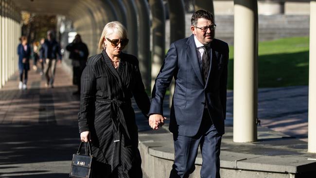 Former Victorian premier Daniel Andrews attended the memorial with his wife Catherine. Picture: NCA NewsWire/ Diego Fedele