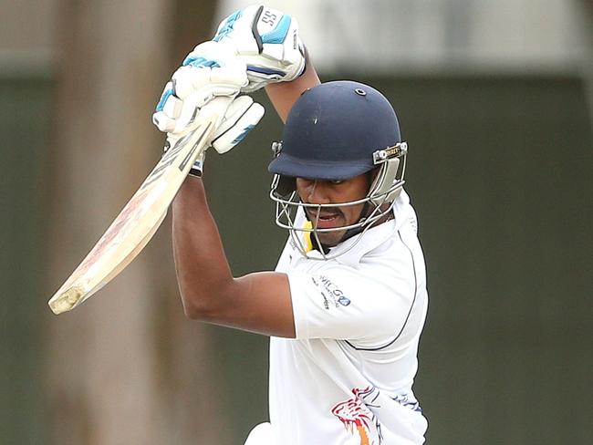 VTCA cricket: Deer Park v Tullamarine, Hashan Wanasekara of Deer Park battingSaturday, December 5, 2020, in Deer Park, Victoria, Australia. Picture: Hamish Blair