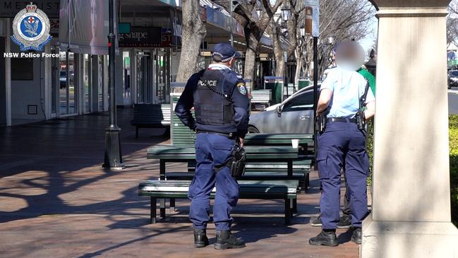 Dubbo police checking compliance outside Myer. Picture: NSW Police