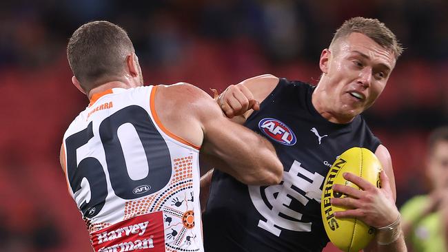 Patrick Cripps says Carlton’s tackling differential was not down to a lack of effort. Picture: Mark Kolbe/Getty Images