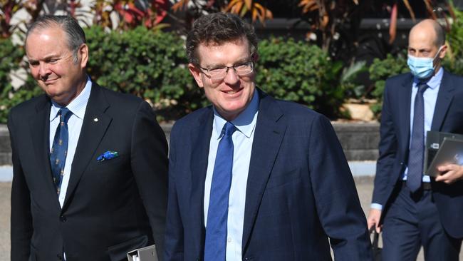 Former Minister for Veterans’ Affairs Andrew Gee arrives to give evidence at the Royal Commission into Defence and Veteran Suicide in Townsville. Picture: Evan Morgan