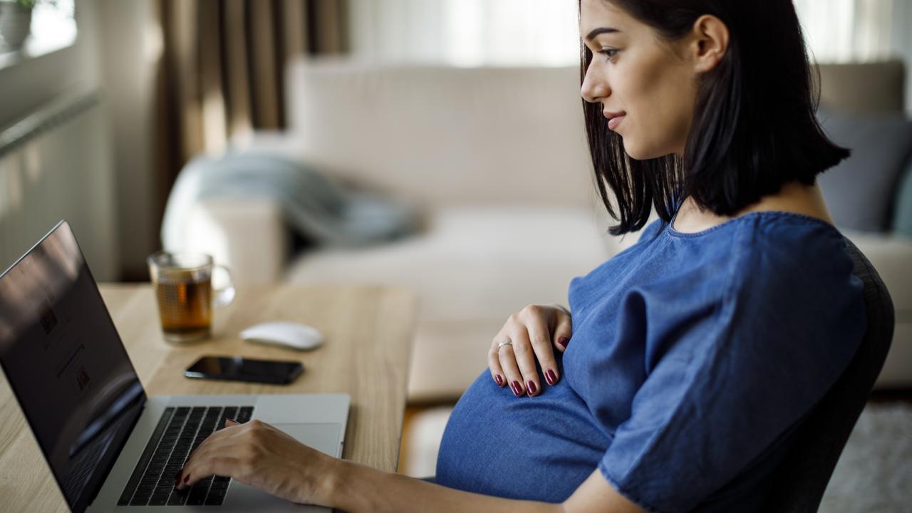 The woman has been able to hide her pregnancy while working from home.