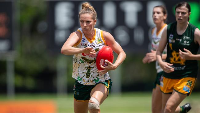 Zoe McWhinney in the PINT vs. St Mary's 2023-24 NTFL women's major semi-final. Picture: Pema Tamang Pakhrin