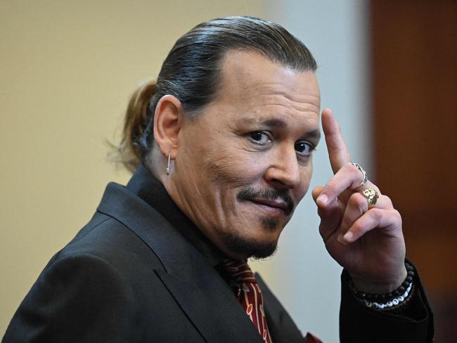 Johnny Depp looks on during the bombshell defamation trial. Picture: AFP