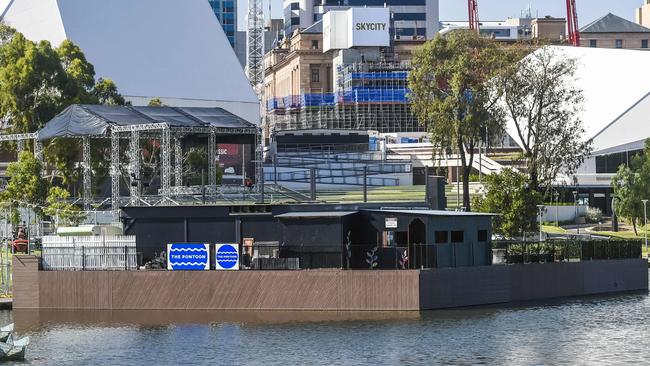 The pontoon on the Torrens River. Picture: AAP / Roy Van Der Vegt