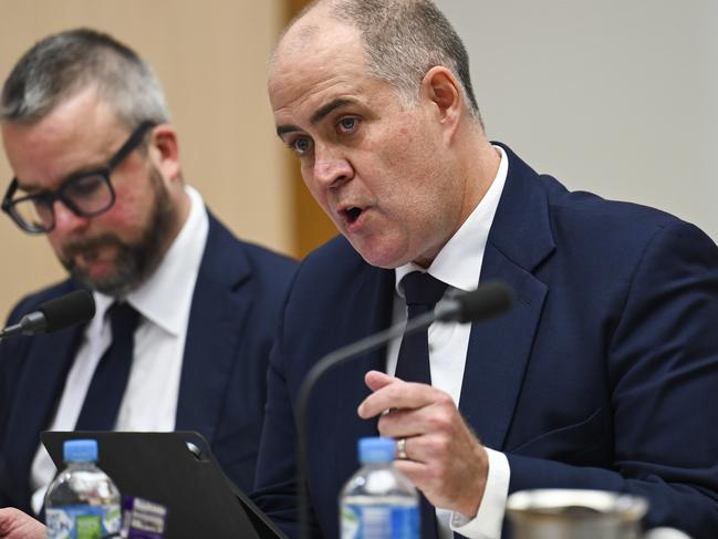 ABC boss David Anderson fronted Senate estimates on Wednesday. Picture: NCA NewsWire / Martin Ollman