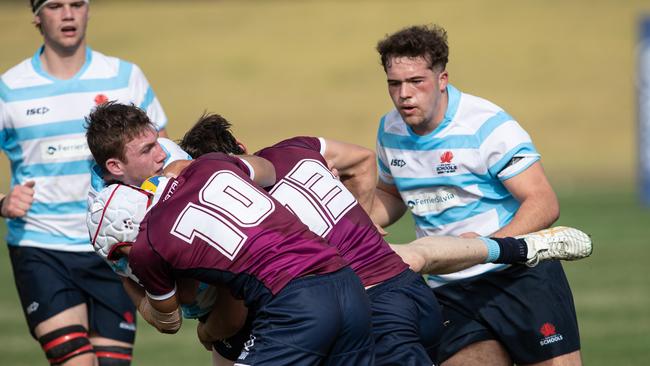 NSW and Queensland players form the Australian Schools Rugby Championship at Eric Tweedale Stadium dominate the Australian team.