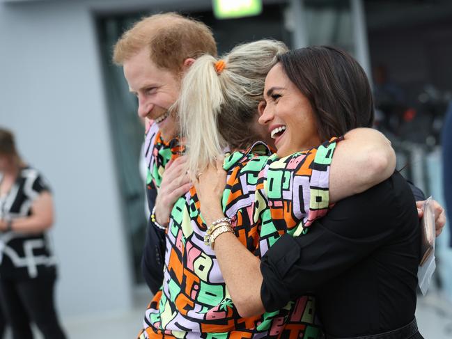 Prince Harry and Meghan Markle meet friends and family members of competitors. Picture: Getty Images