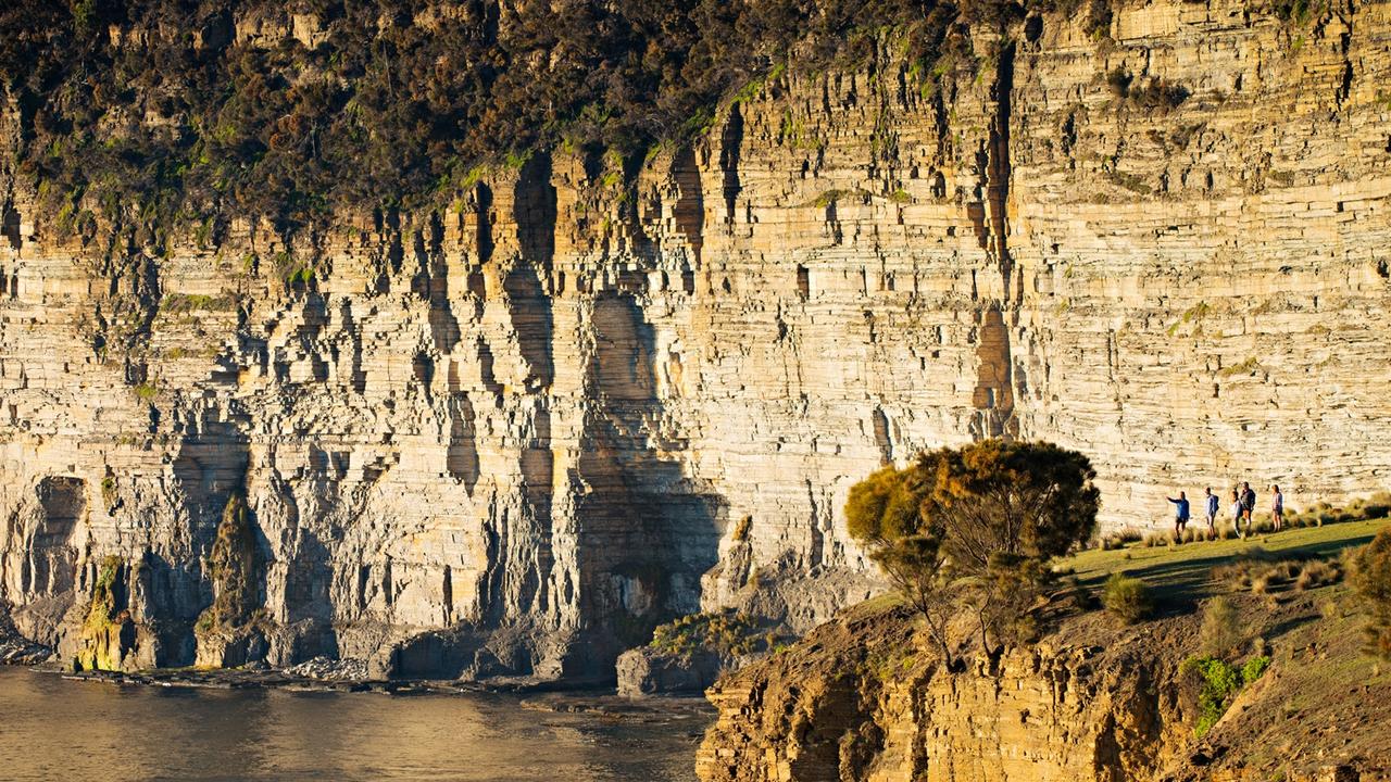 Walking the Fossil Cliffs with The Maria Island Walk. Pic only to be used with this walk. Picture: Matthew Newton. Travel. Tasmania.