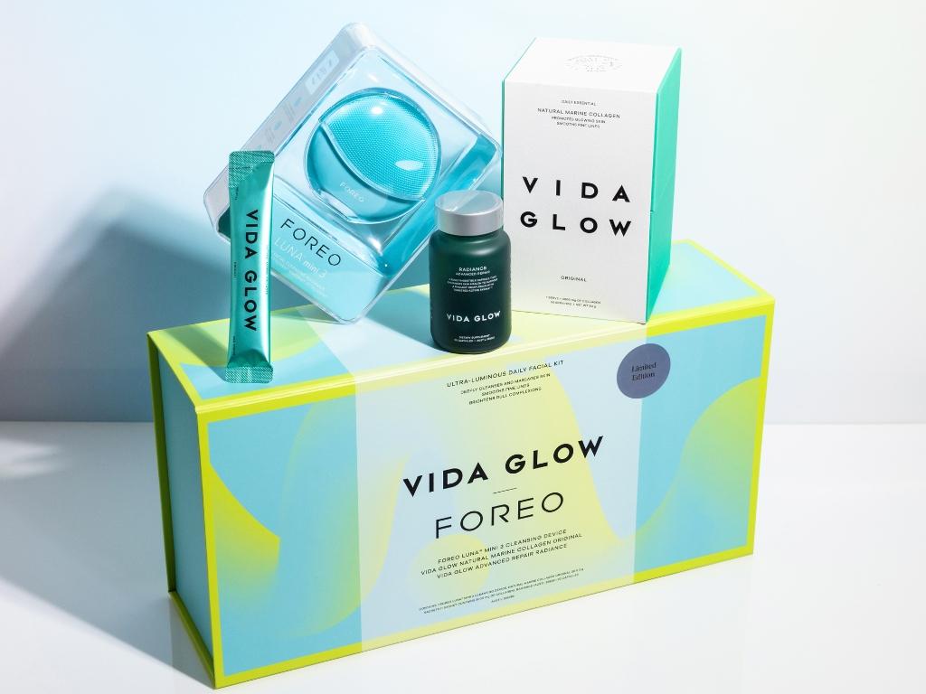 Vida Glow X FOREO’s Ultra-Luminous Daily Facial Kit. Picture: Vida Glow.