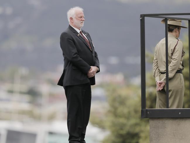 The annual remembrance day ceremony is held at the Cenotaph, Hobart, Tasmania.  Tasmanian RSL President - Robert Dick.Picture:  MATT THOMPSON.