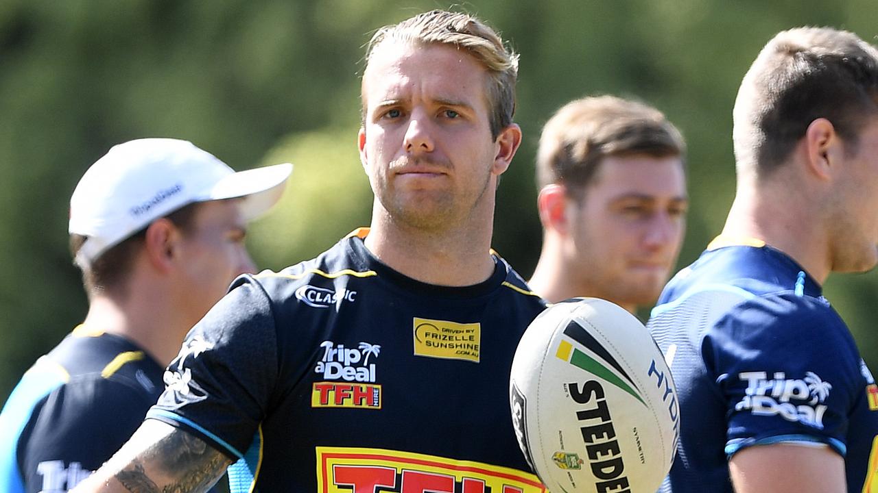 Kane Elgey during a Gold Coast Titans training session.
