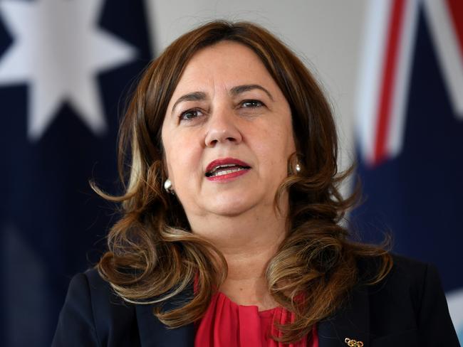 BRISBANE, AUSTRALIA - DECEMBER 13: Queensland Premier Annastacia Palaszczuk speaks during a press conference on December 13, 2021 in Brisbane, Australia. Queensland's border is now open to fully vaccinated domestic travelers into the state without needing to quarantine. Unvaccinated arrivals must quarantine for 14 days. (Photo by Dan Peled/Getty Images)