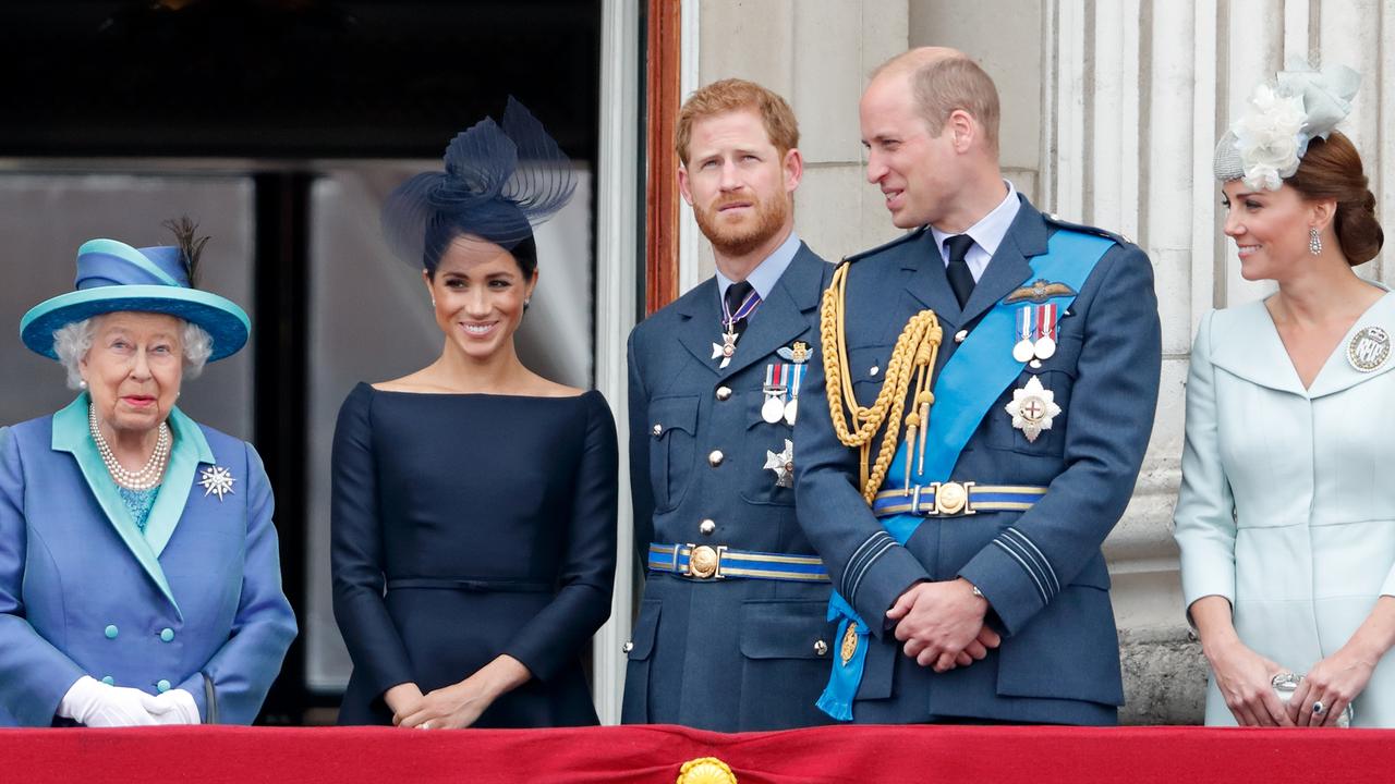 The Queen with Meghan, Harry, William and Kate in 2018. Picture: Max Mumby/Indigo/Getty Images