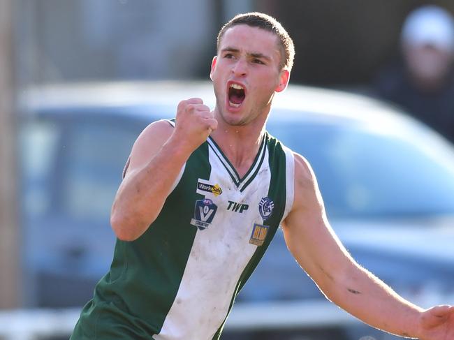 Kyle O'Connor kicks a goal for Bell Park - GFL: Bell Park v Newtown & Chilwell at Hamlyn Park. Picture: Stephen Harman