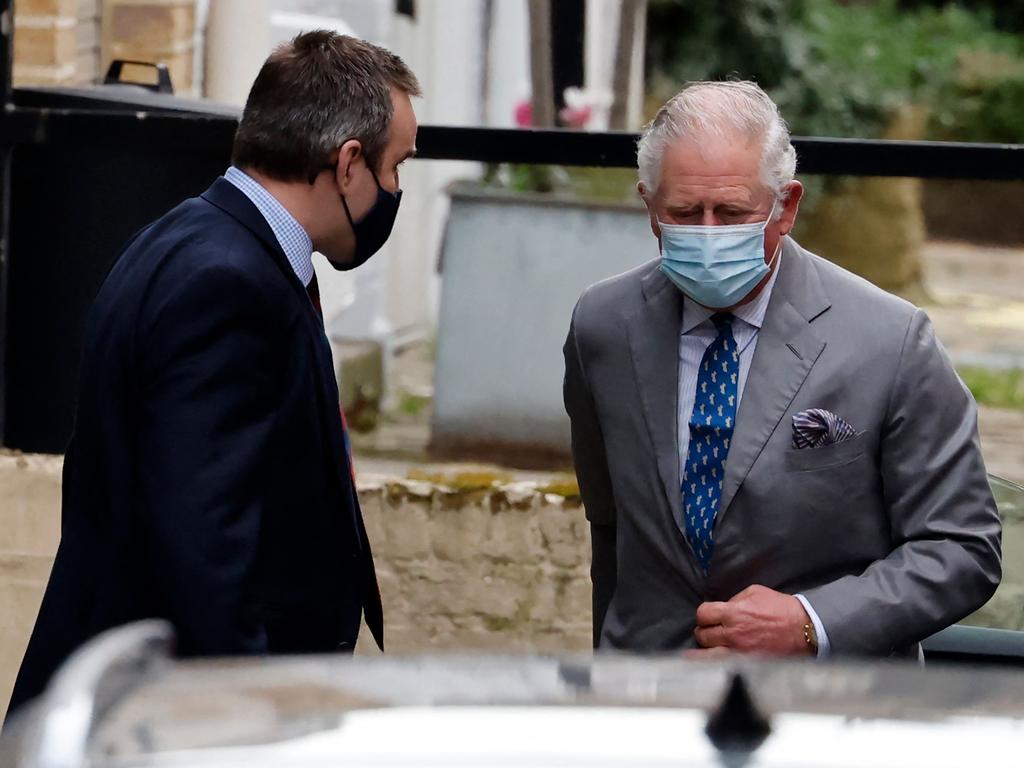 Prince Charles arrives at the rear entrance to King Edward VII hospital in central London on February 20 where his father was admitted. Picture: Tolga Akmen / AFP