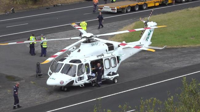 Baby Ivy was airlifted to The Children’s Hospital at Westmead. She died in hospital on Wednesday morning. Picture: Top Notch Video